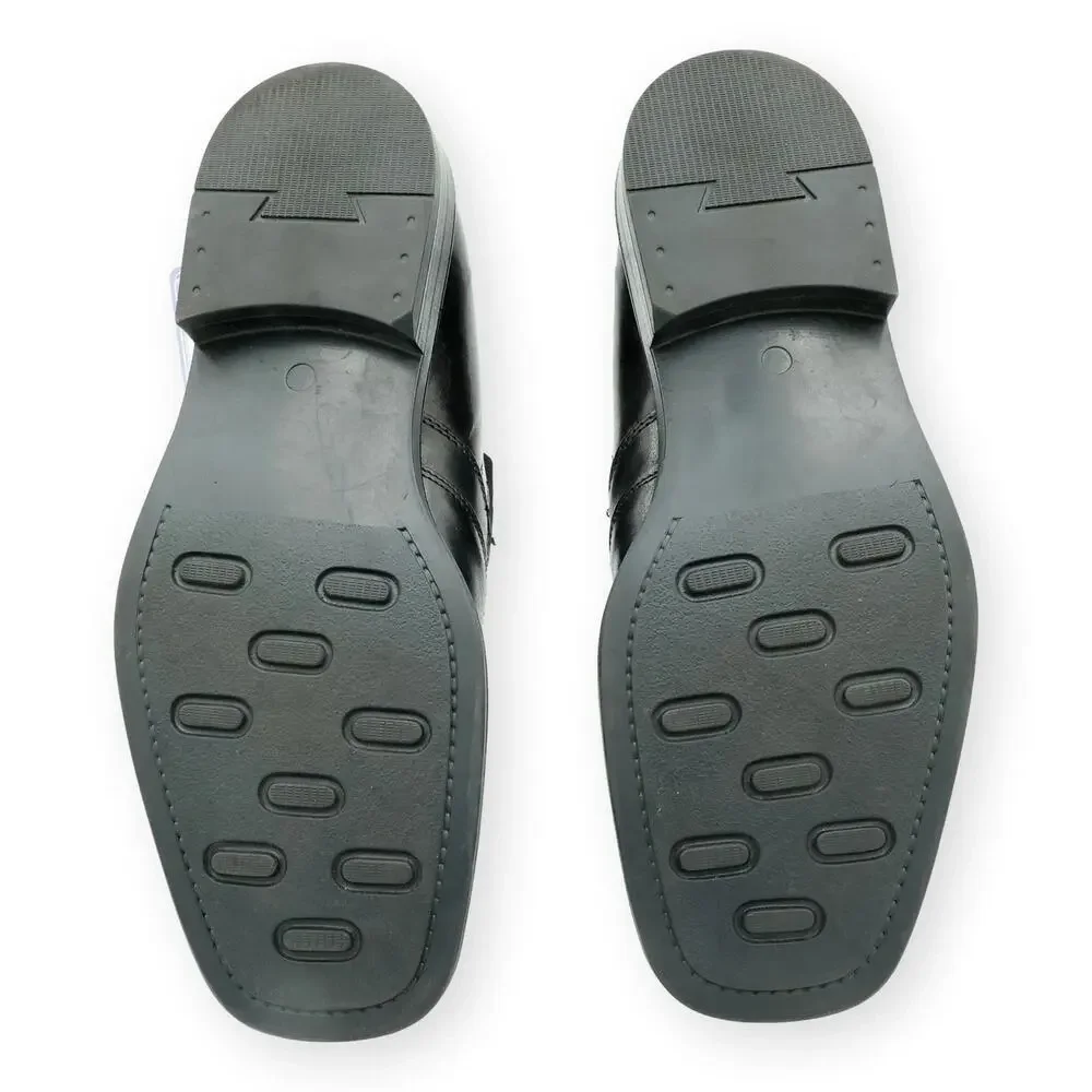 Alfani Black Leather Mens Dress Loafers Slip On 12M NWOB